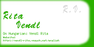 rita vendl business card